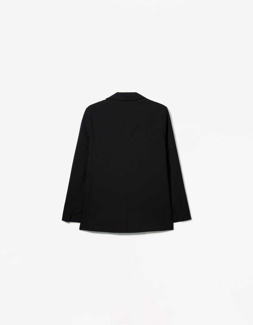 Basic blazer-Zwart