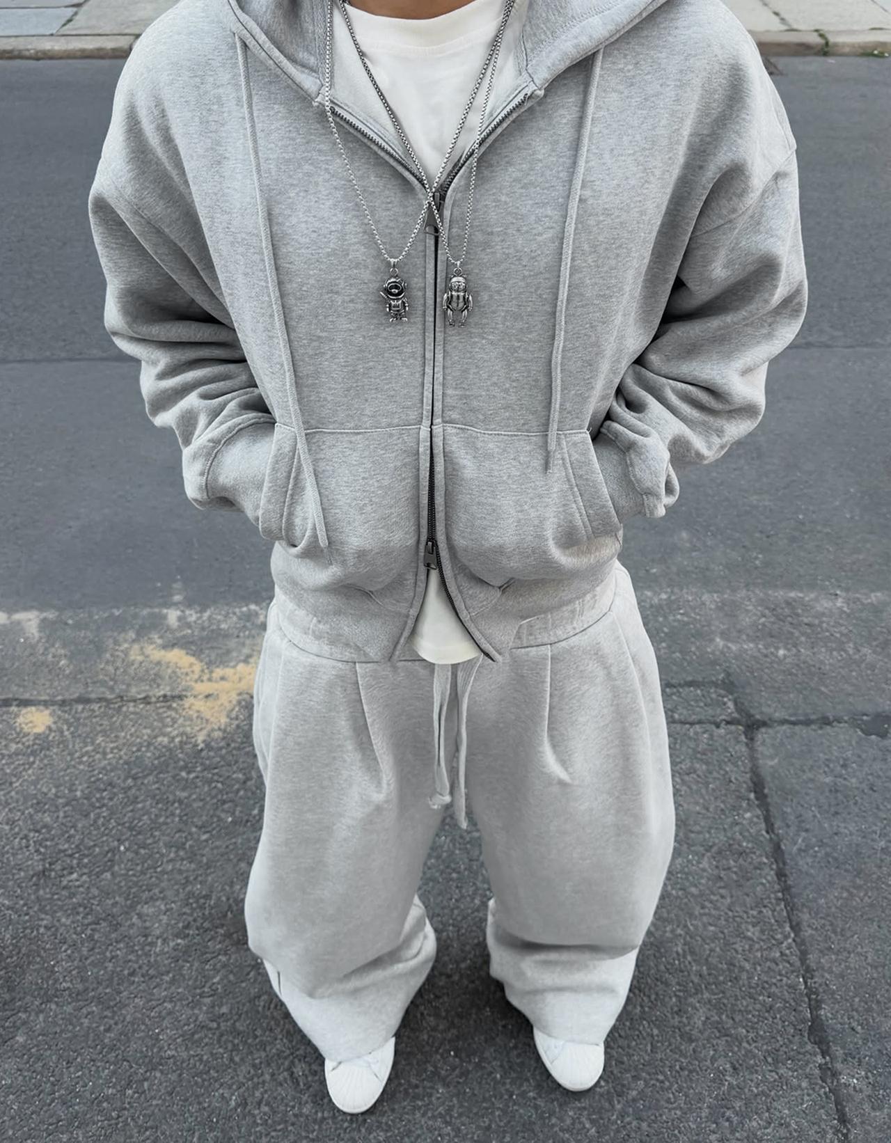Super baggy pleated trousers — Grey
