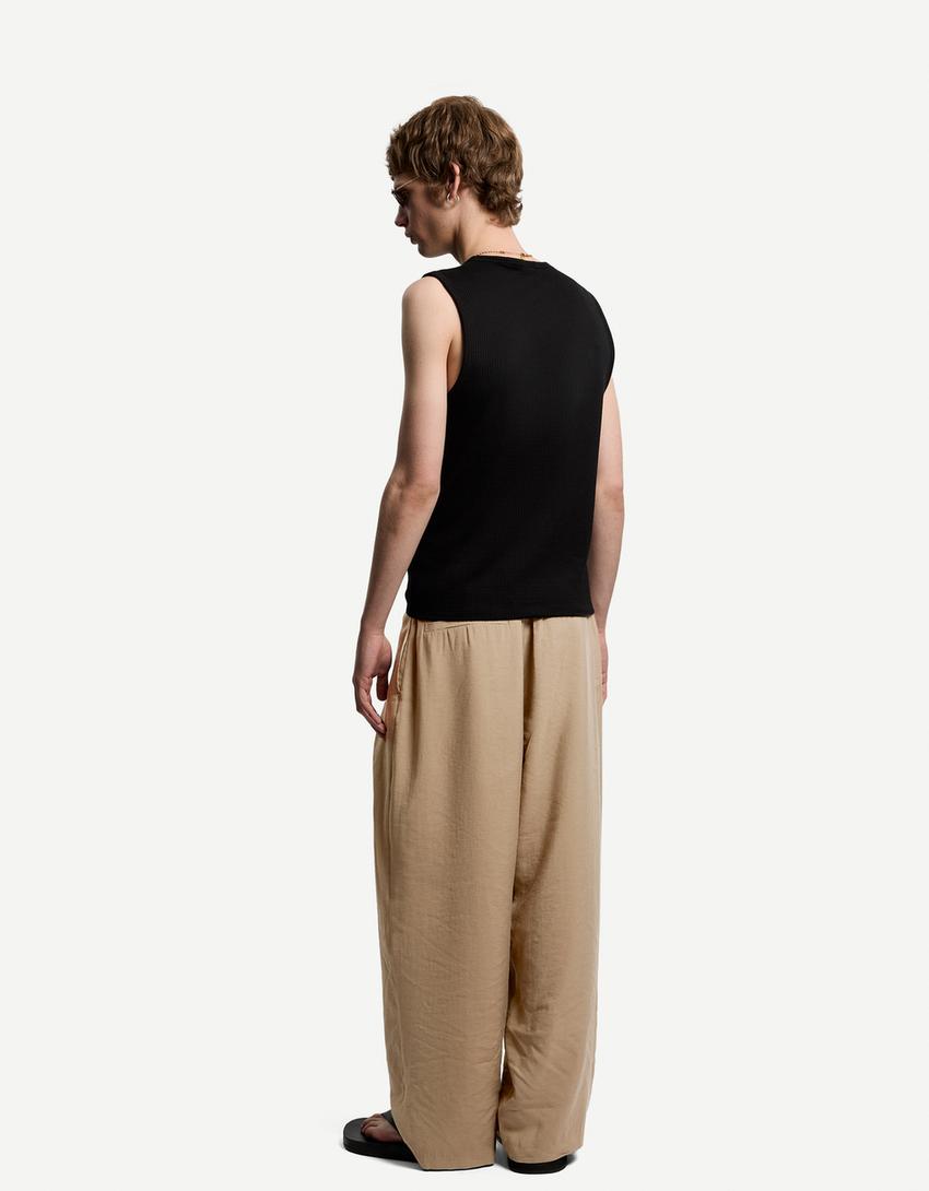 Pantalón super baggy pliegues-Arena-1