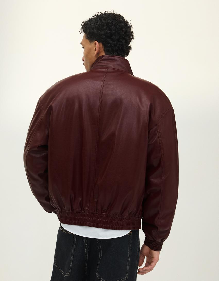 Jakna od veštačke kože-Bordo