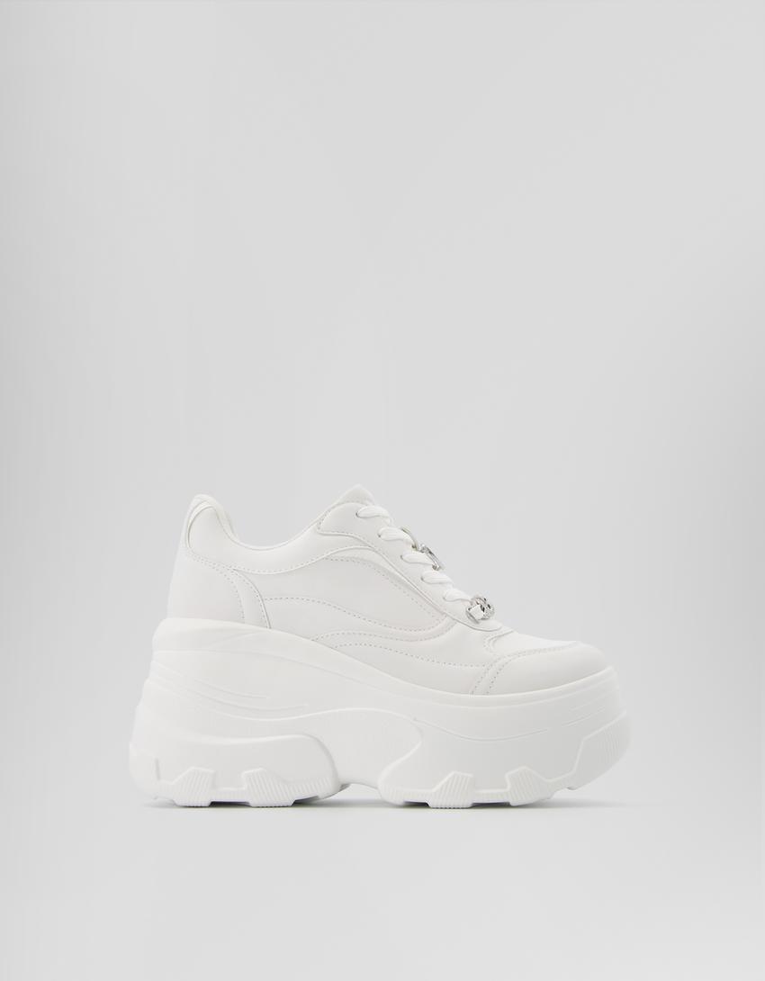 Sapatilhas plataforma XL joia-Branco-6