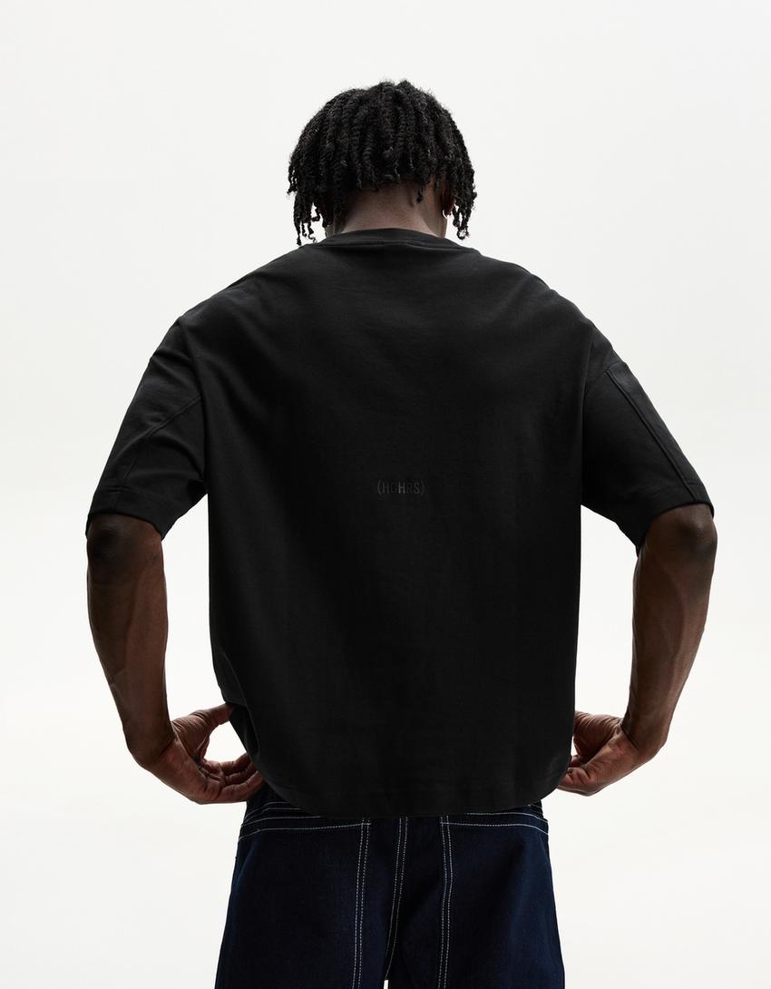 Boxy short sleeve T-shirt-Black
