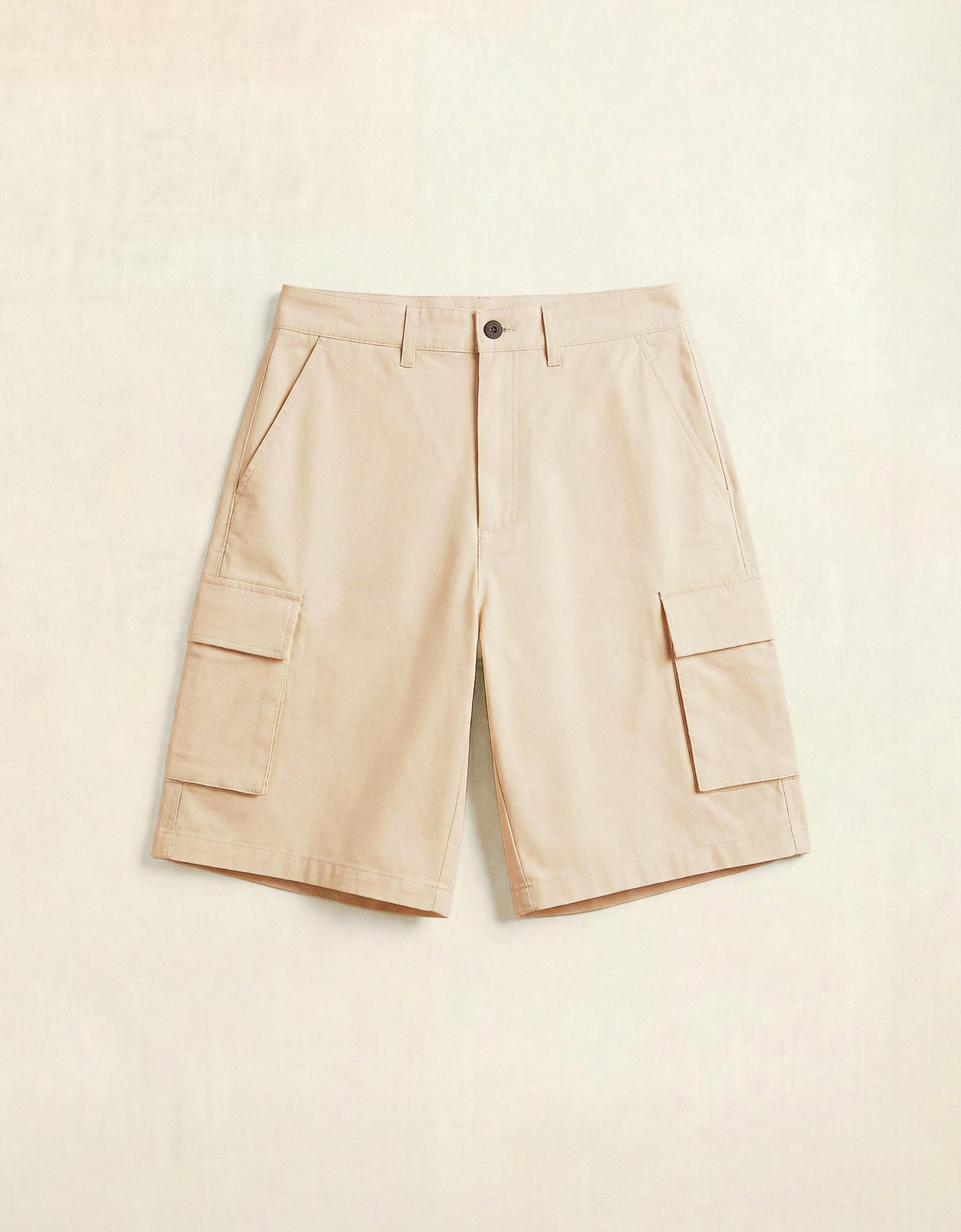 Wide cargo Bermuda shorts — Sand