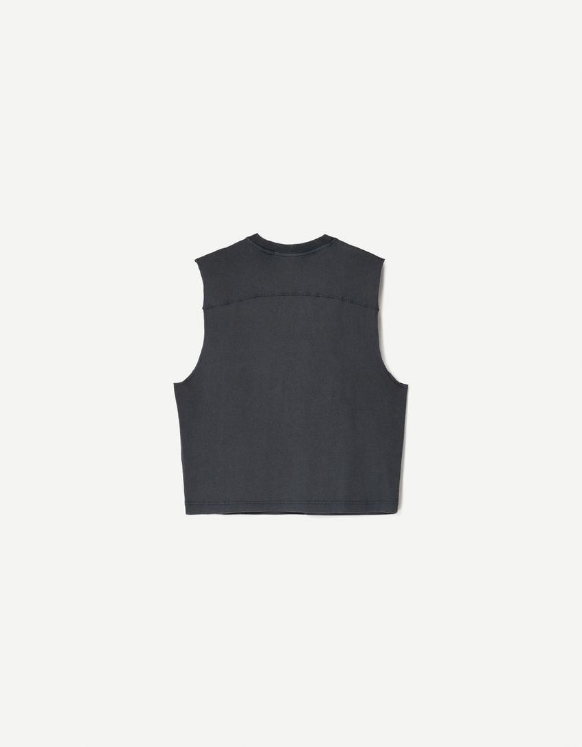 Sleeveless top-Black