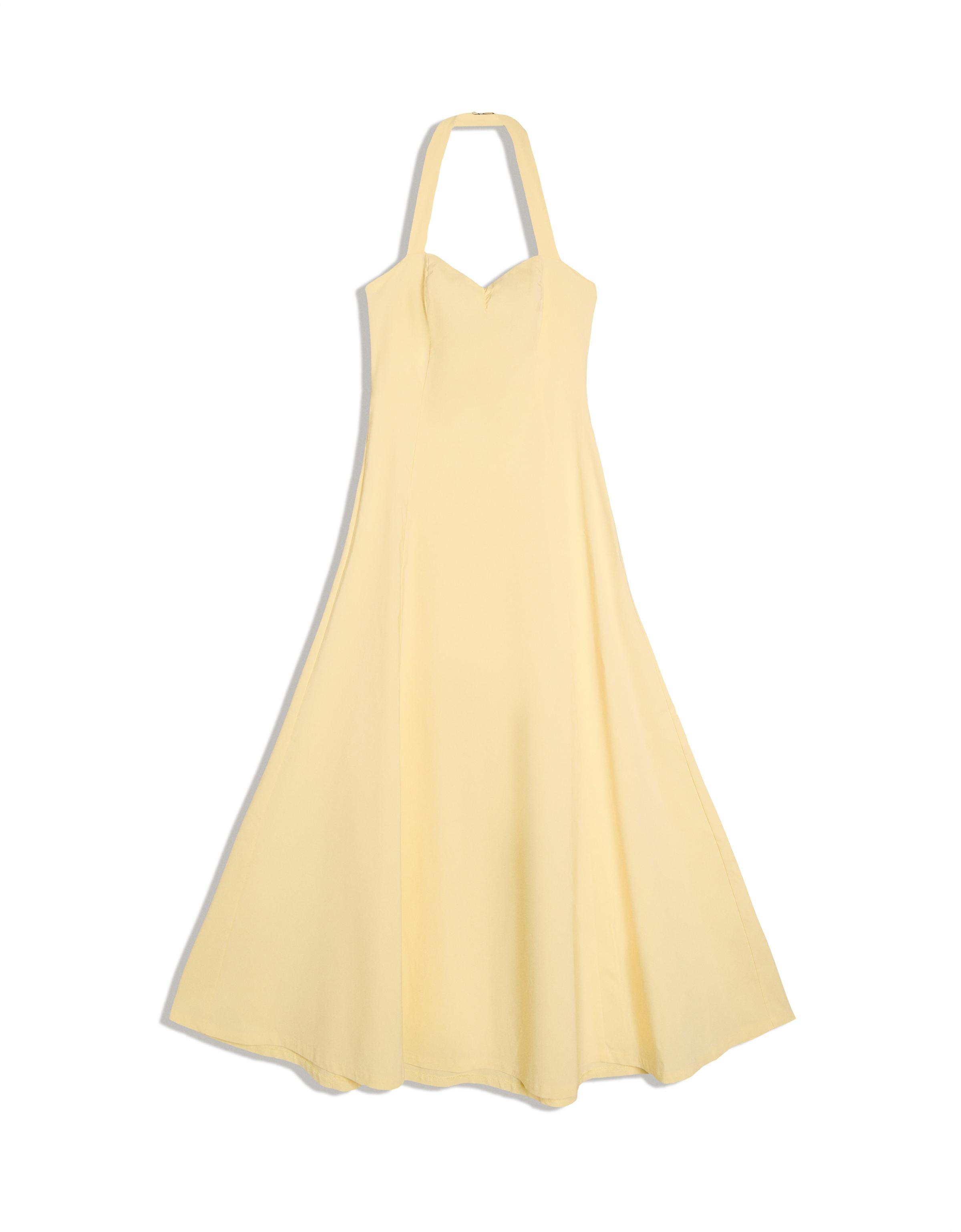 Halterneck midi dress — Yellow