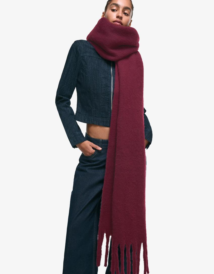 Solid-colored scarf-Maroon