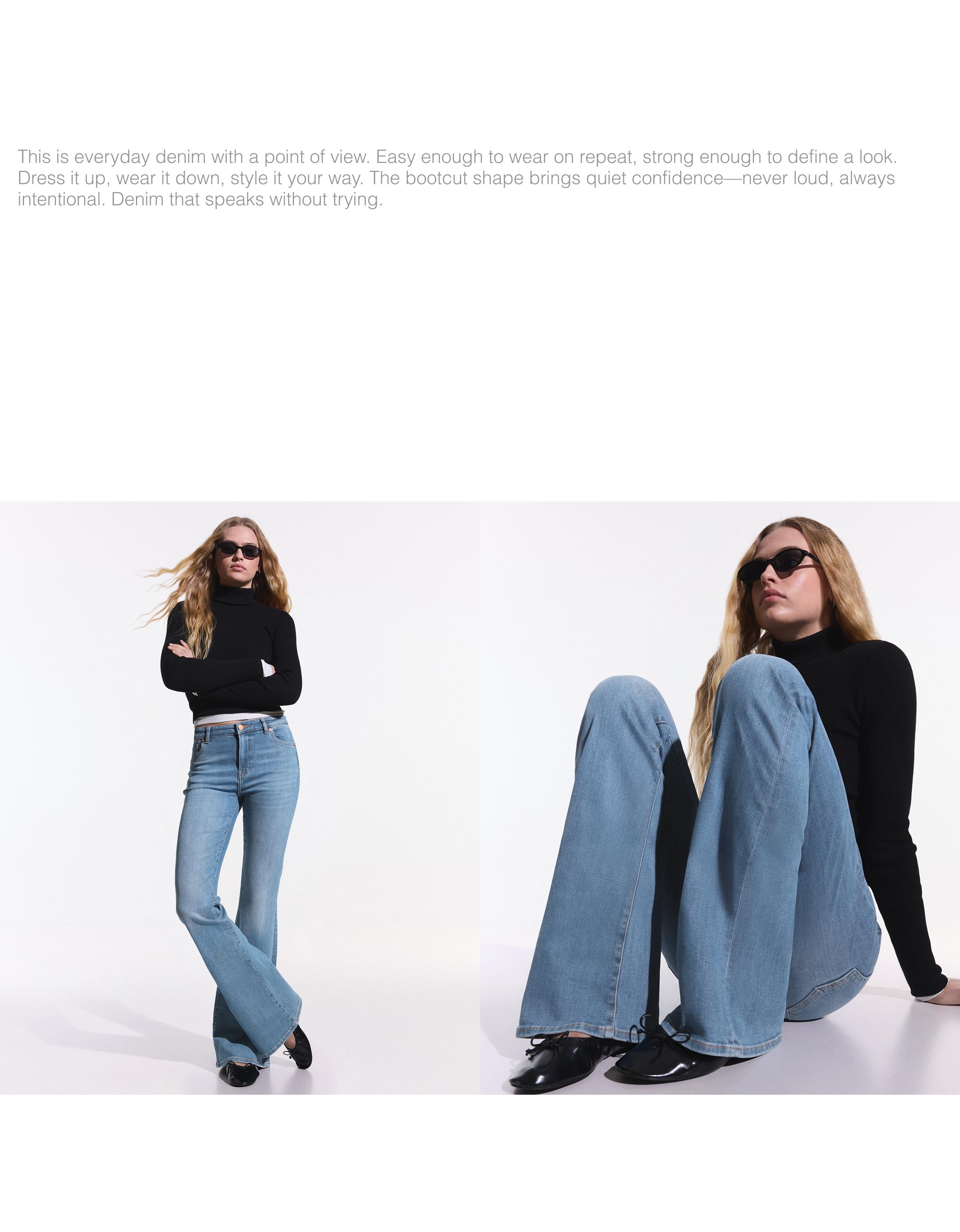 Yüksek bel flare fit jean - Görsel 18