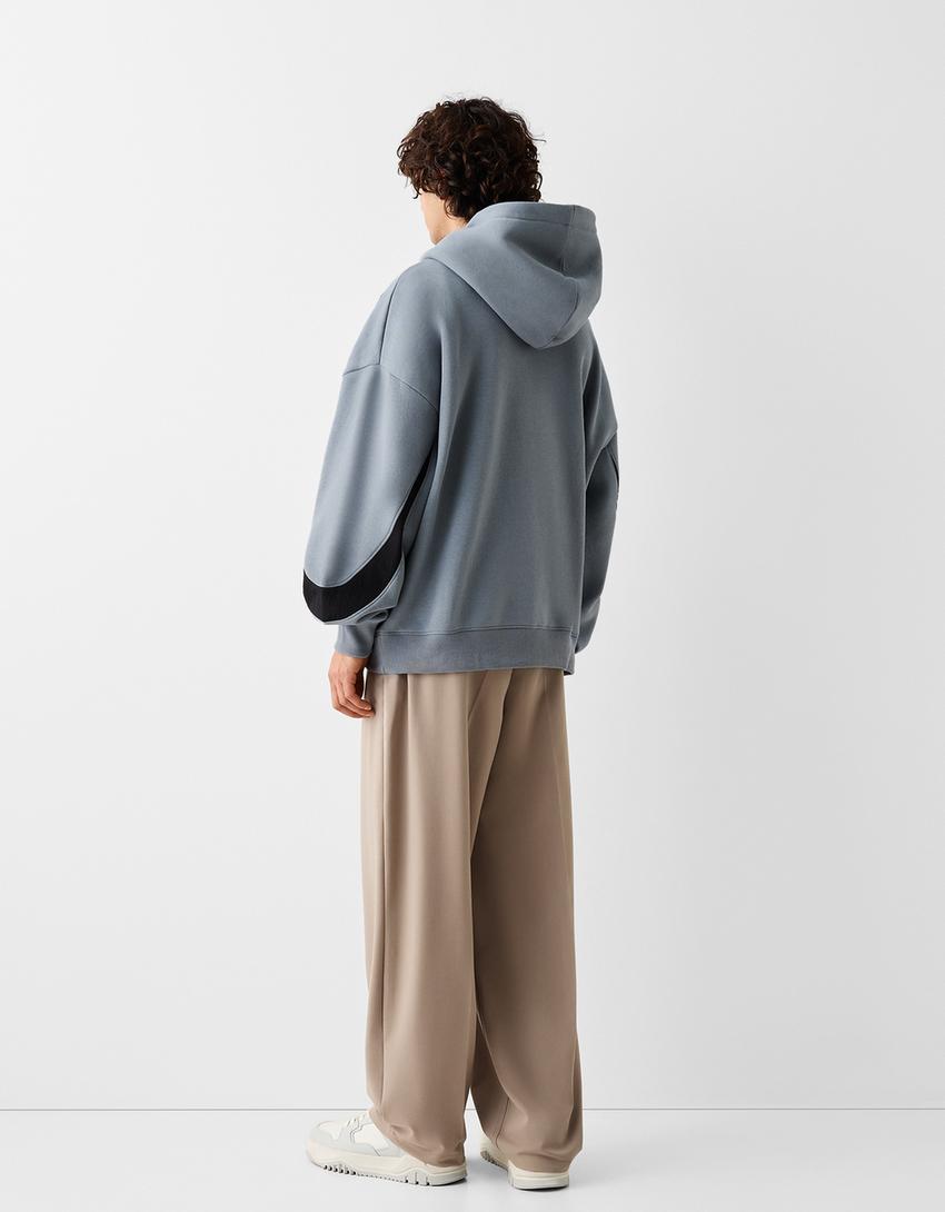 Sweat capuche imprimé-Gris foncé-1