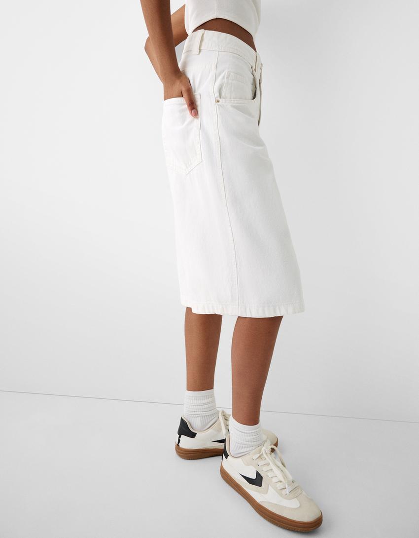 Jort bermuda baggy serge-Blanc cassé-5