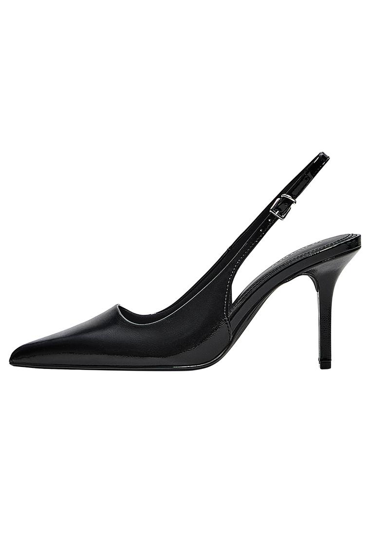 High-heel slingback shoes — BLACK