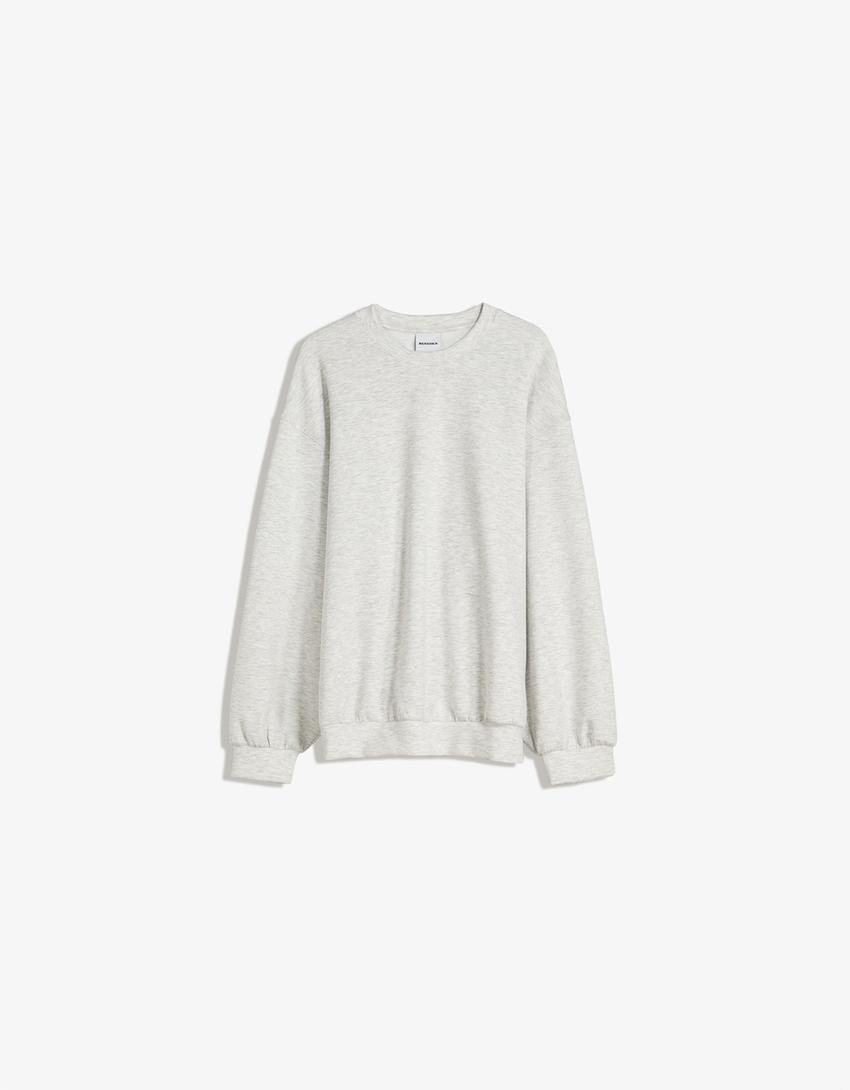 Oversize sweatshirt med modal-Grå-0