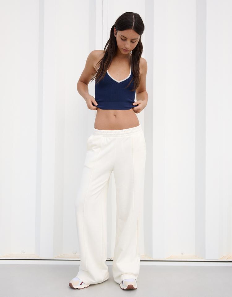 Wide leg pamuklu pantolon