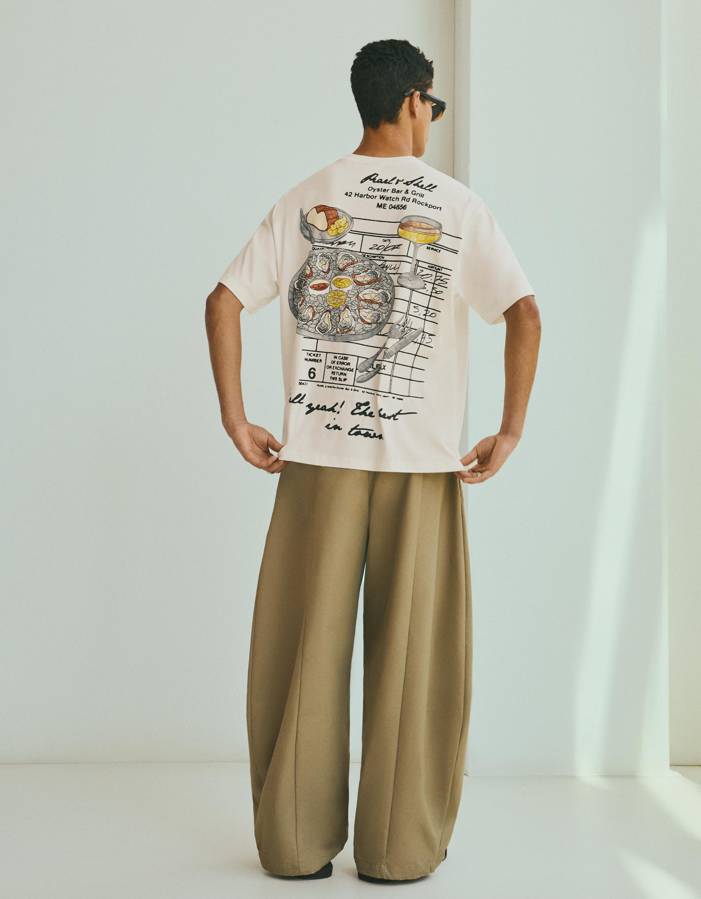 Relaxed fit printed T-shirt — Off white
