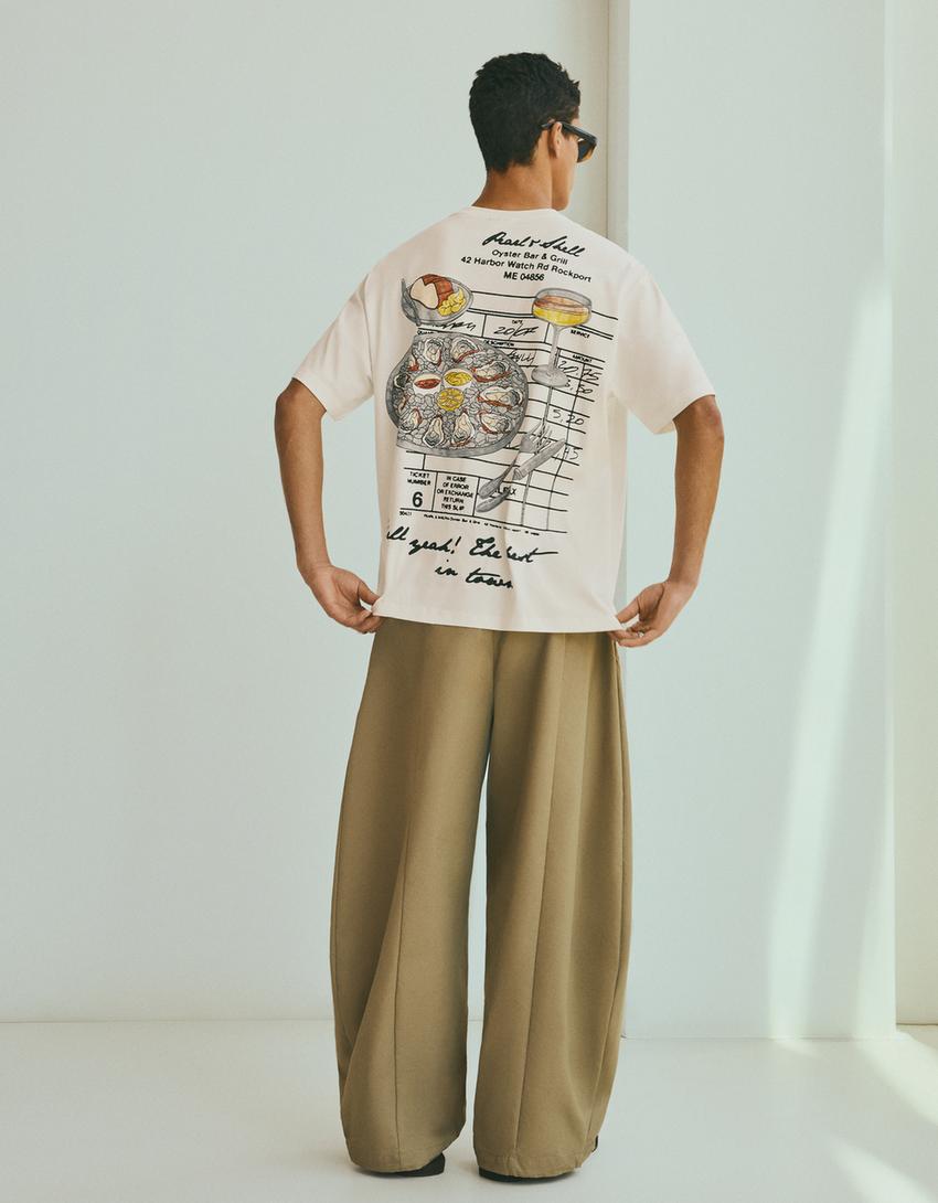 Relaxed fit printed T-shirt-Off white