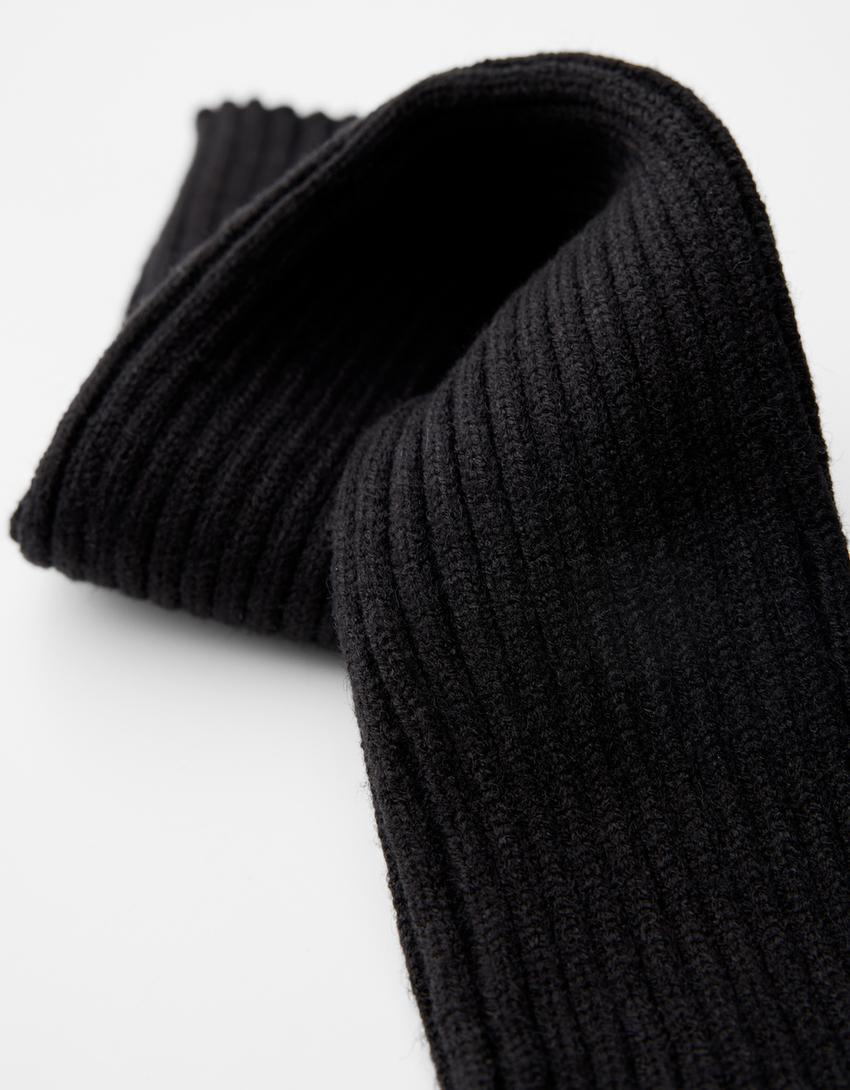 Ribbed leg warmers-Black
