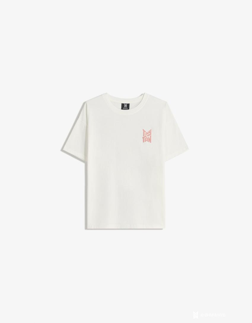Camiseta TinyTAN tan manga corta print-Blanco roto-3