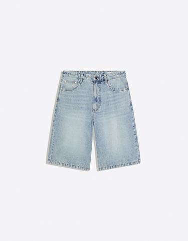 Embroidered denim Bermuda shorts — Light blue 5