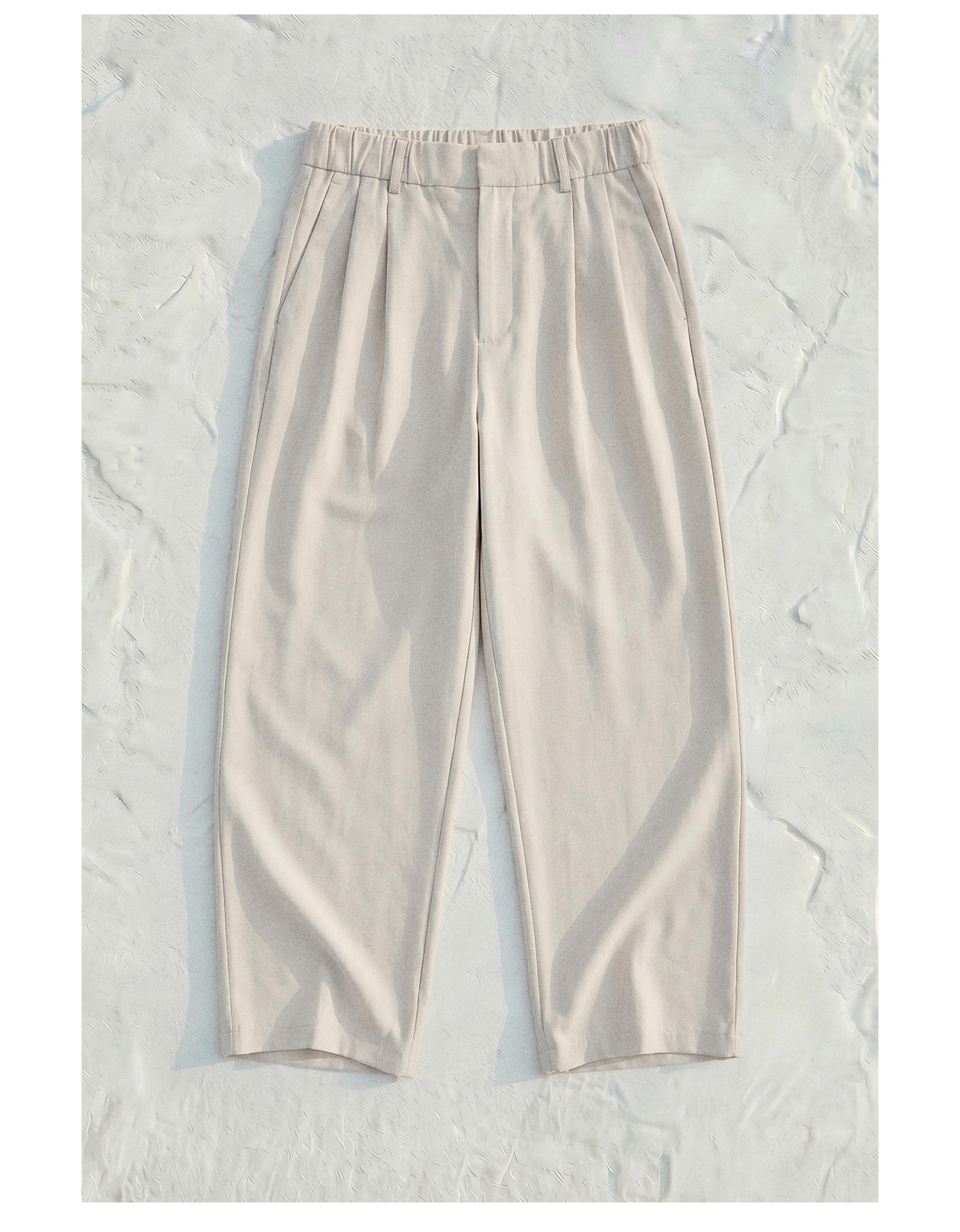Super baggy fluid trousers with darts — Stone