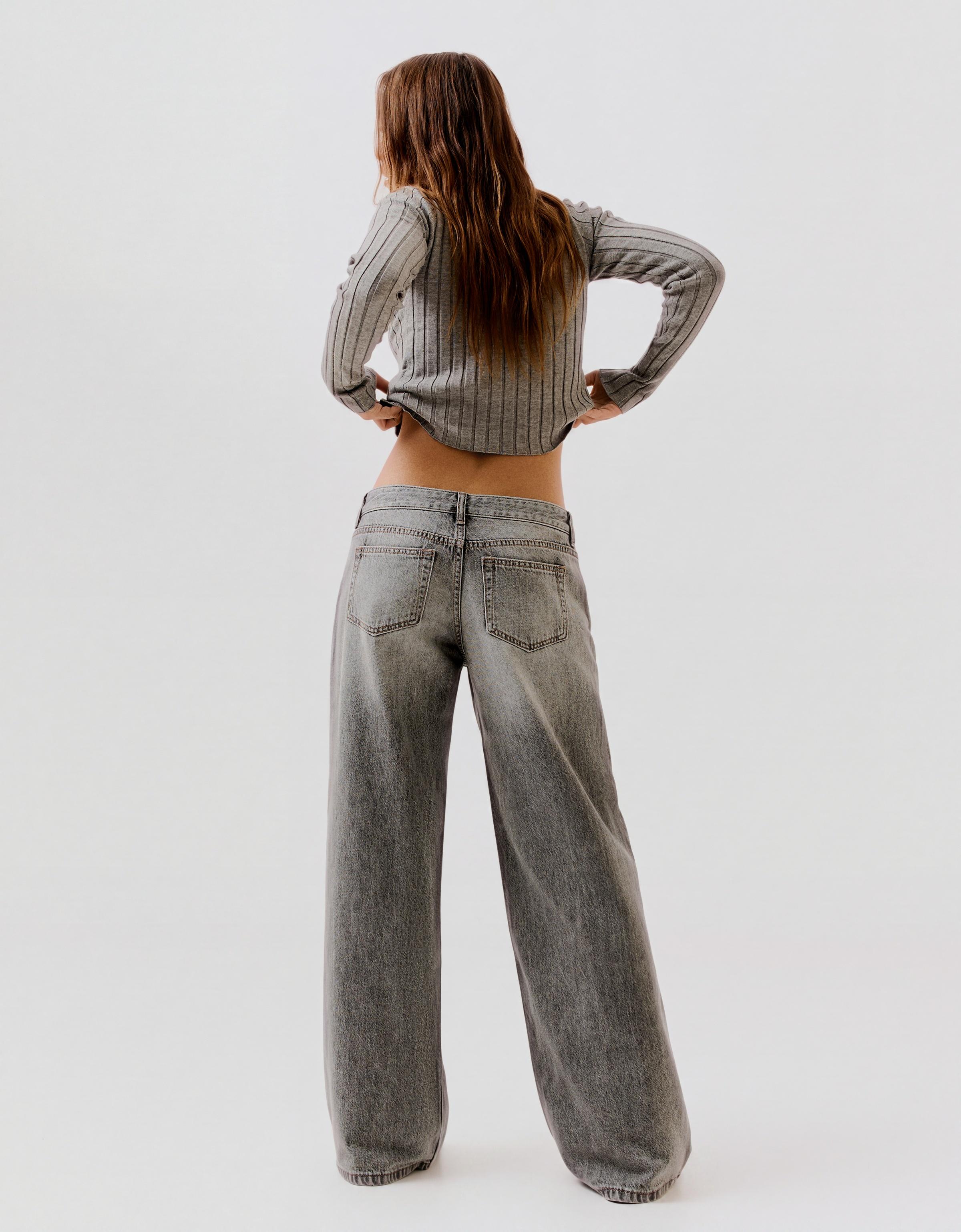 Low-rise wide-leg jeans — Grey