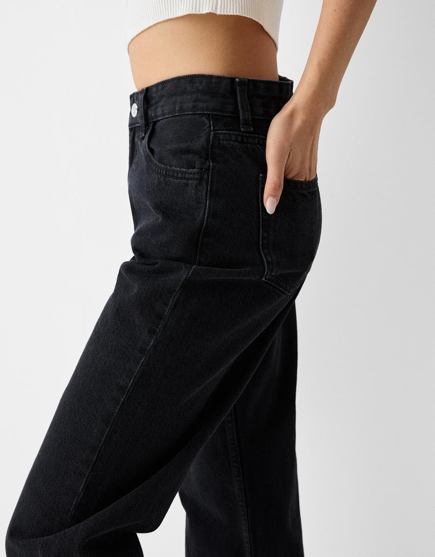 Wide-leg ’90s jeans-Black-3