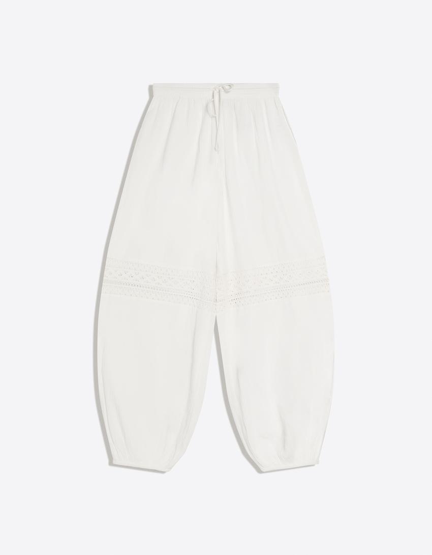 Rustic crochet trousers - Women | Bershka