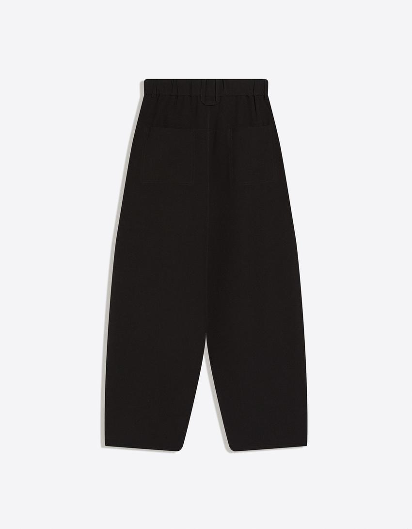 Super baggy tailored trousers-Black