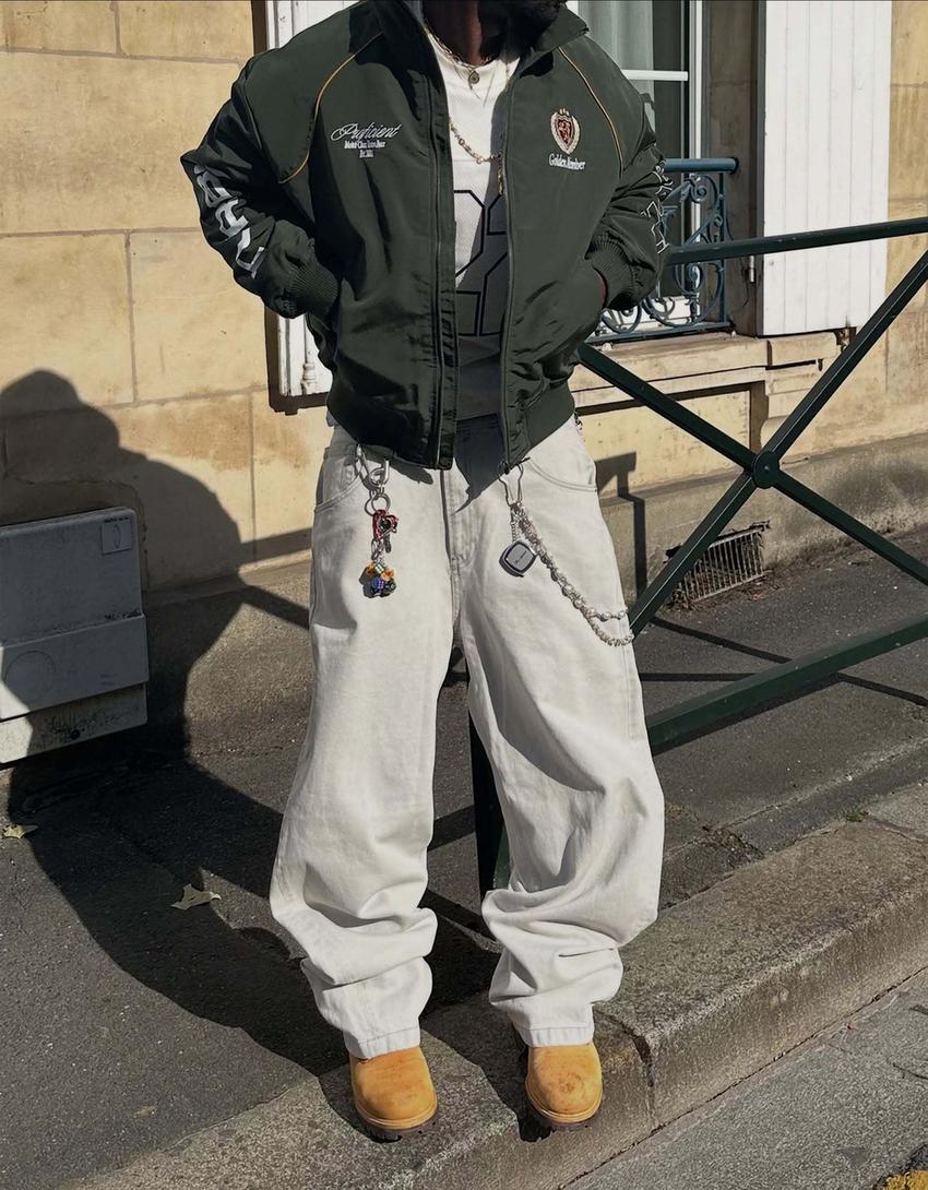 Hímzett technikai dzseki-Khaki