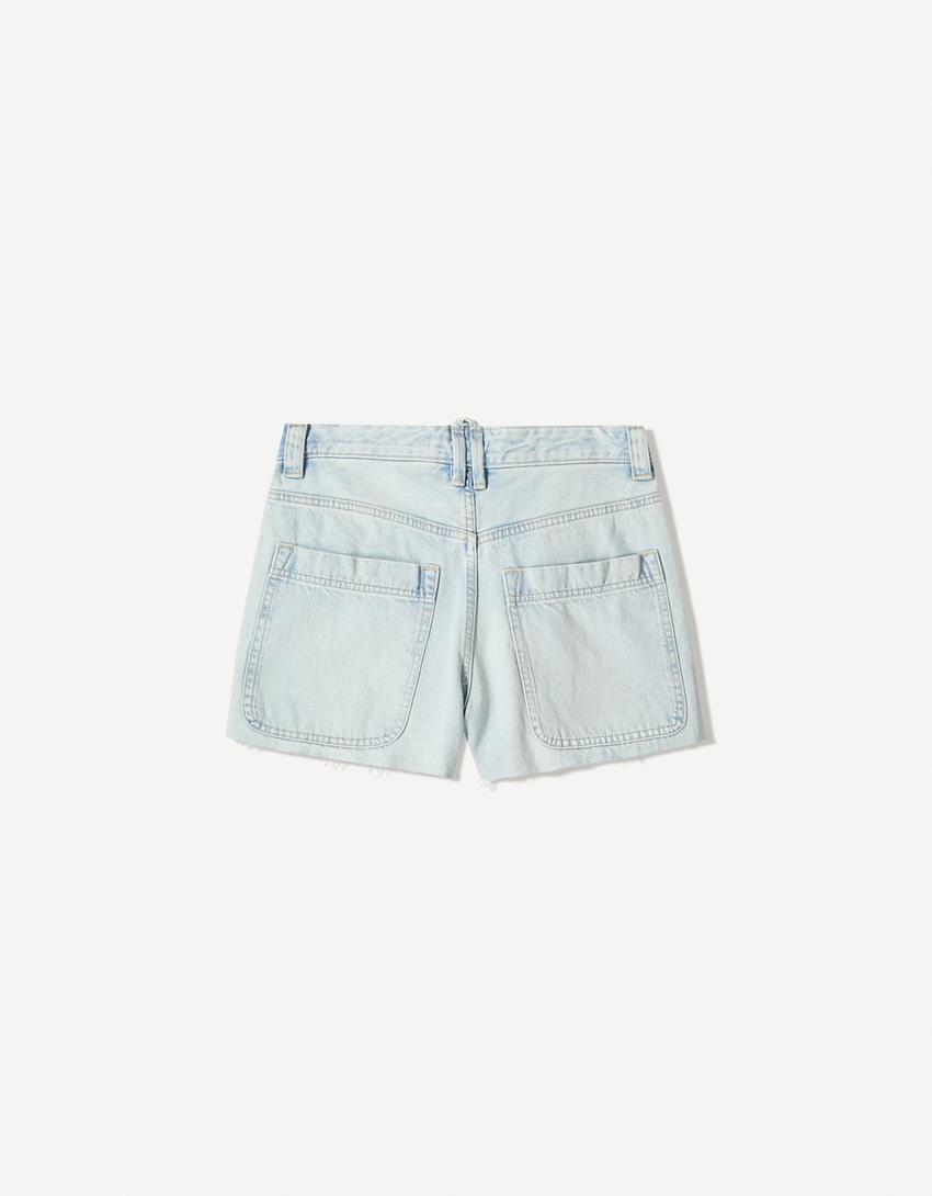 Skater Bermuda shorts-Washed out blue