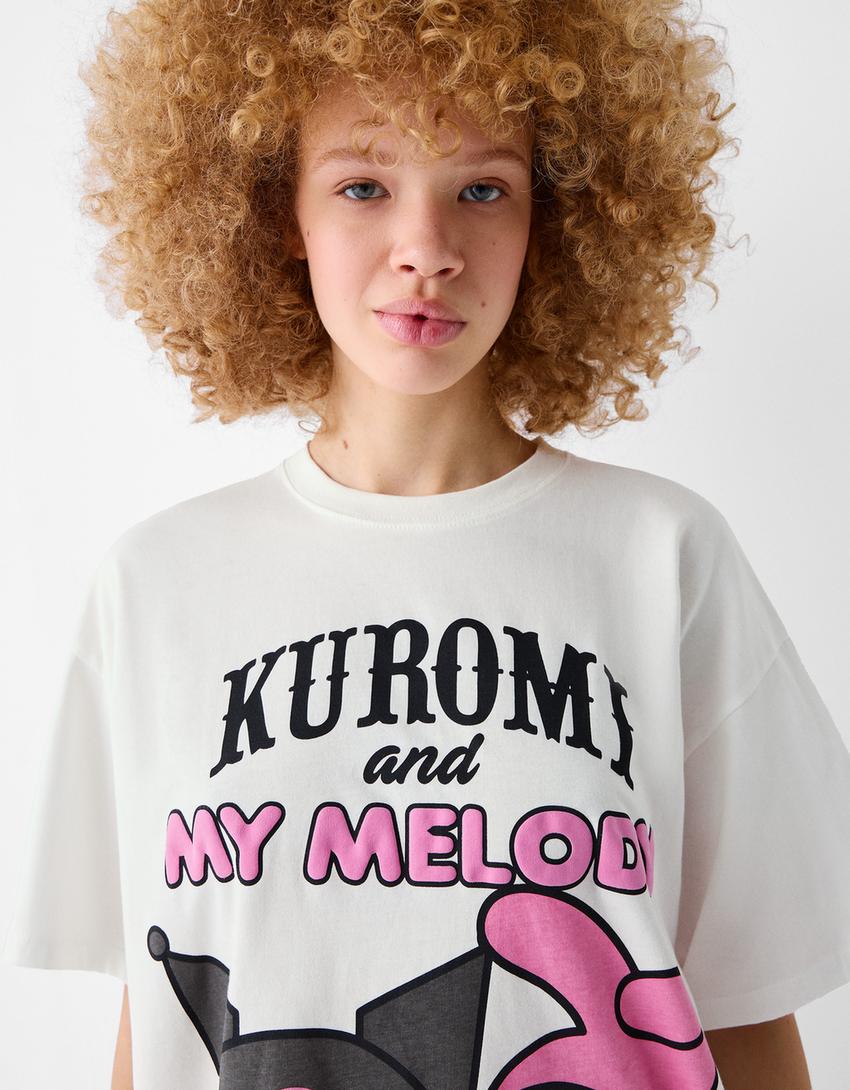 Short sleeve Kuromi print T-shirt-Off white
