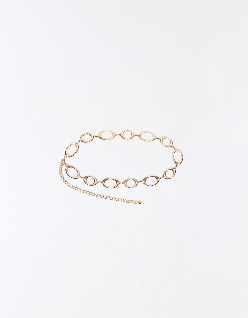 Cinturón cadena anillas-Oro