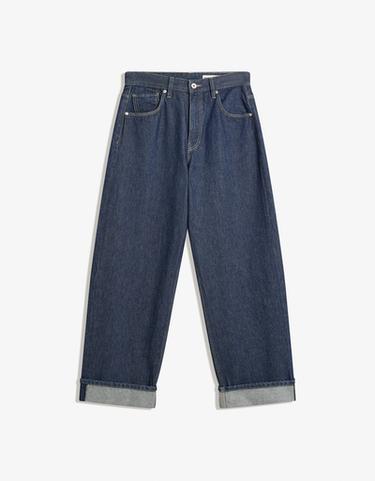 Baggy fit, katlamalı paça jean - Görsel 2