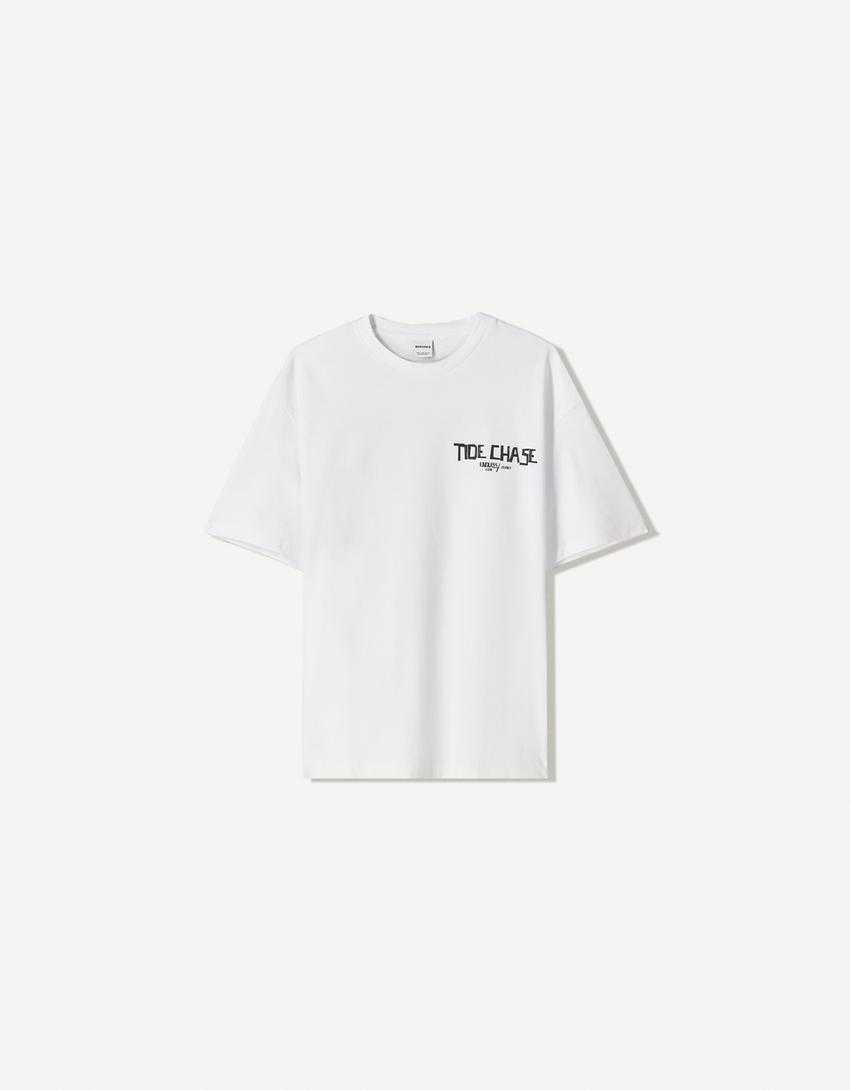 Short sleeve T-shirt with print-White-5