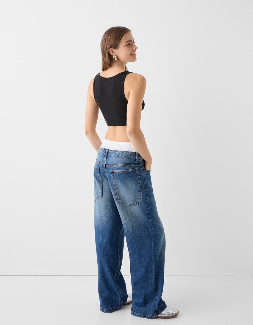 Strappy crop top-Black-1