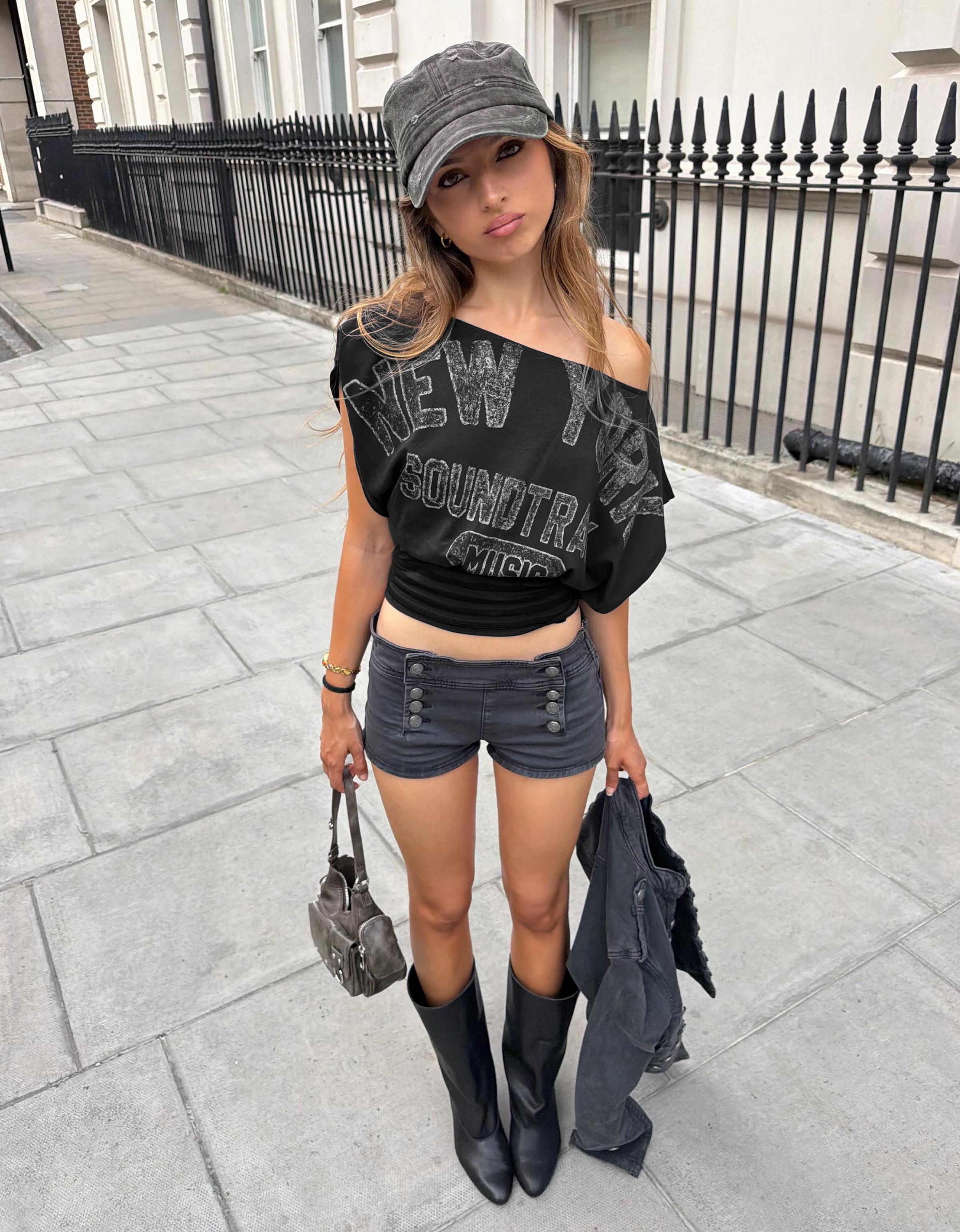 Mini button shorts