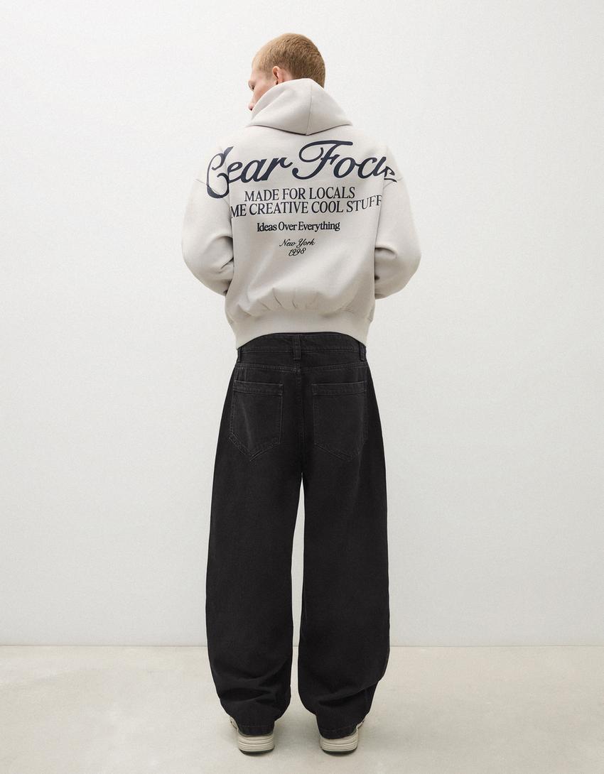 Barrel fit jean-Siyah