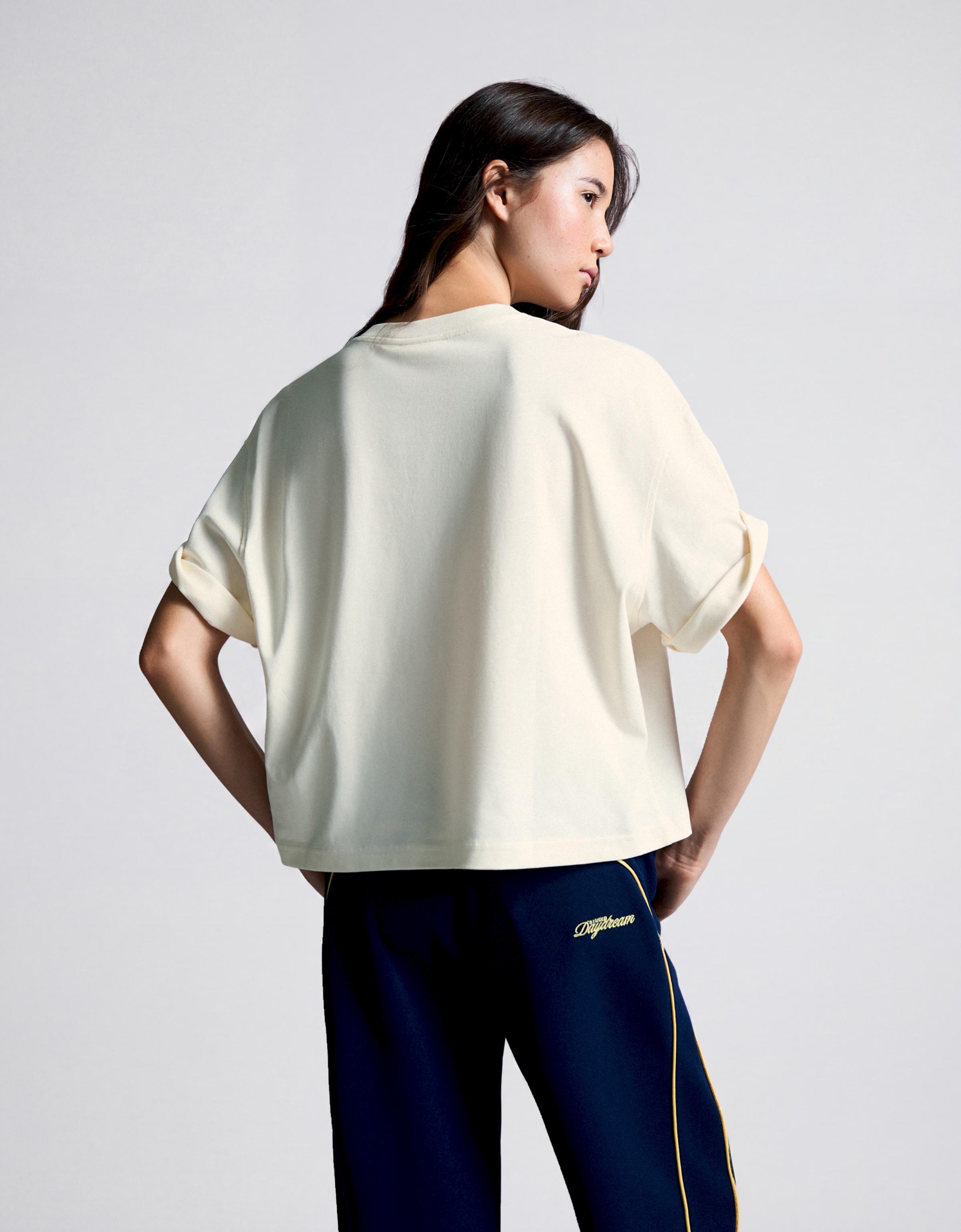 Oversize short sleeve print T-shirt — Cream