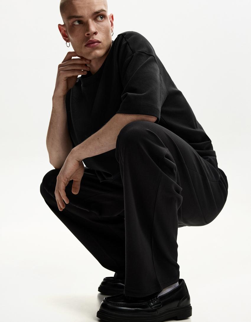 Wide-Leg-Hose-Schwarz