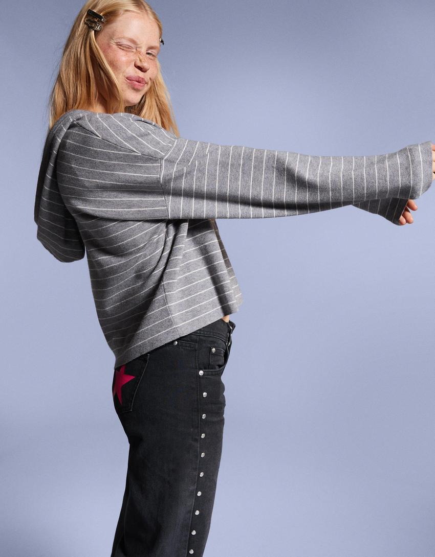Baggy jeans with stars and studs-Black-3