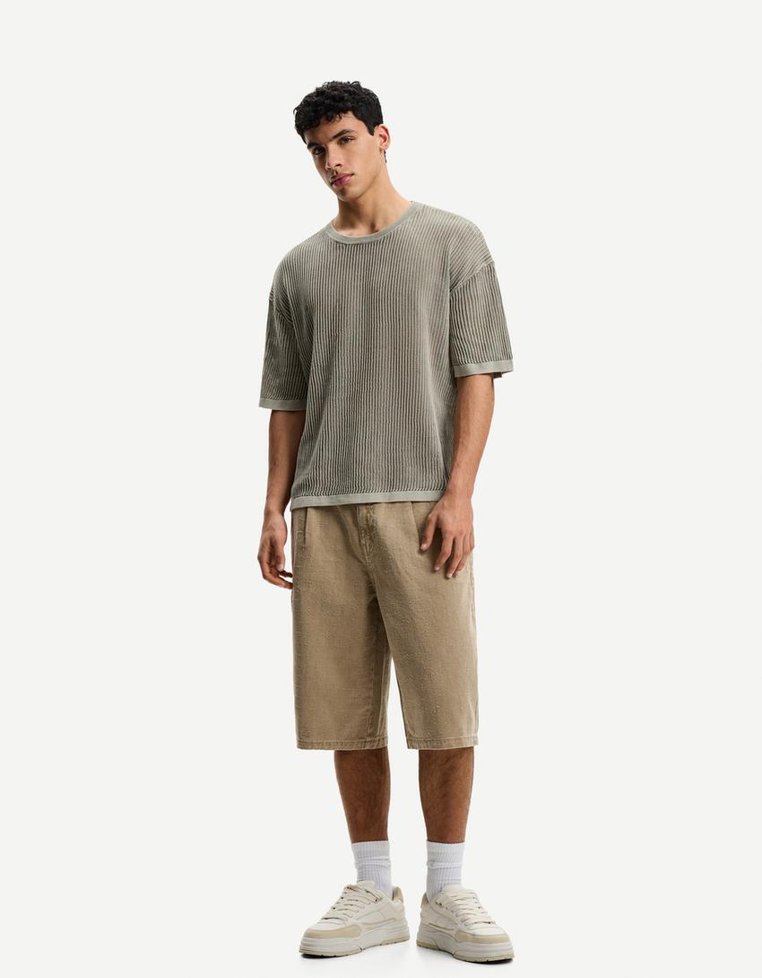 Short-sleeved mesh T-shirt-Grey-3