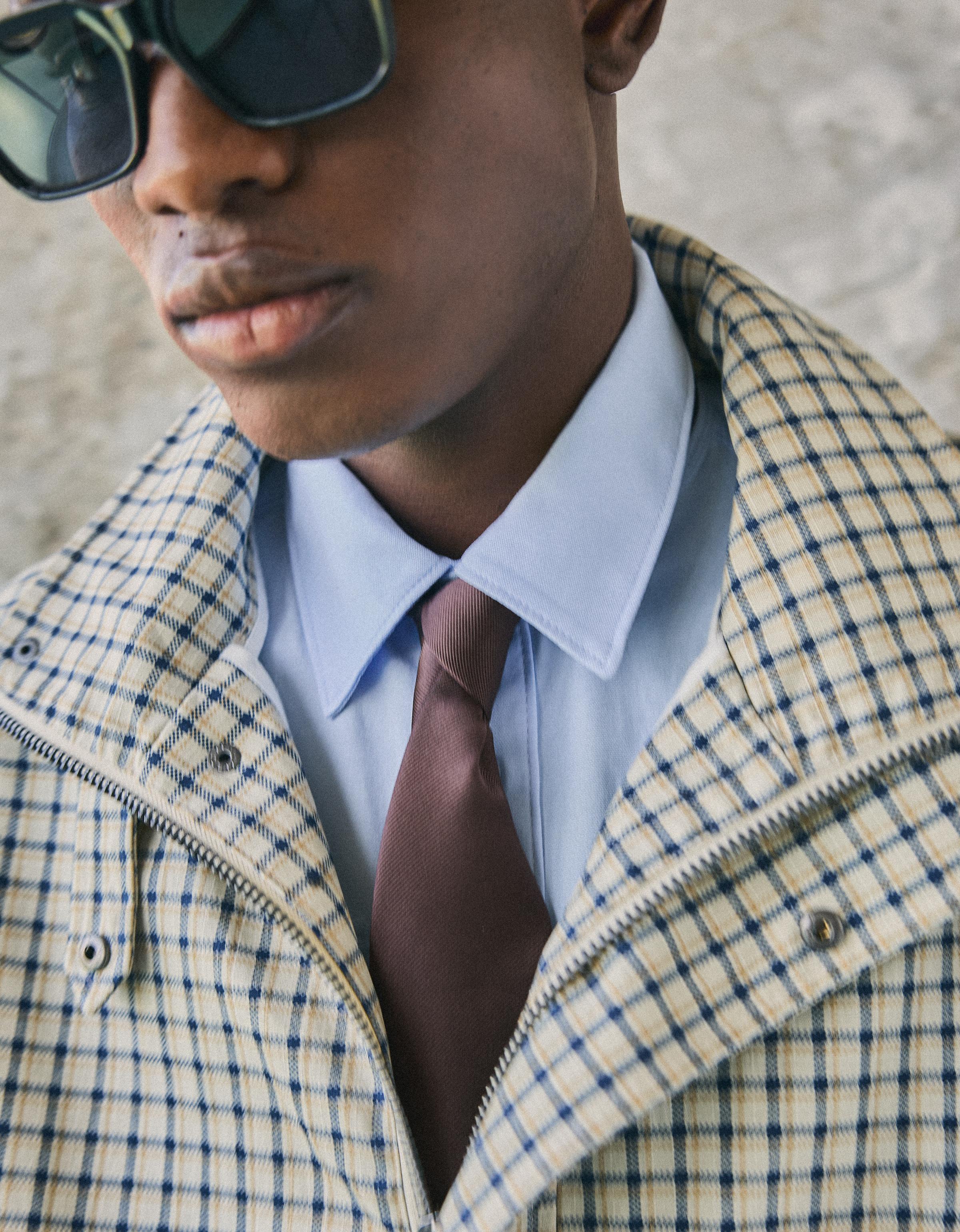 Bershka Corbata Lisa Hombre Marrón