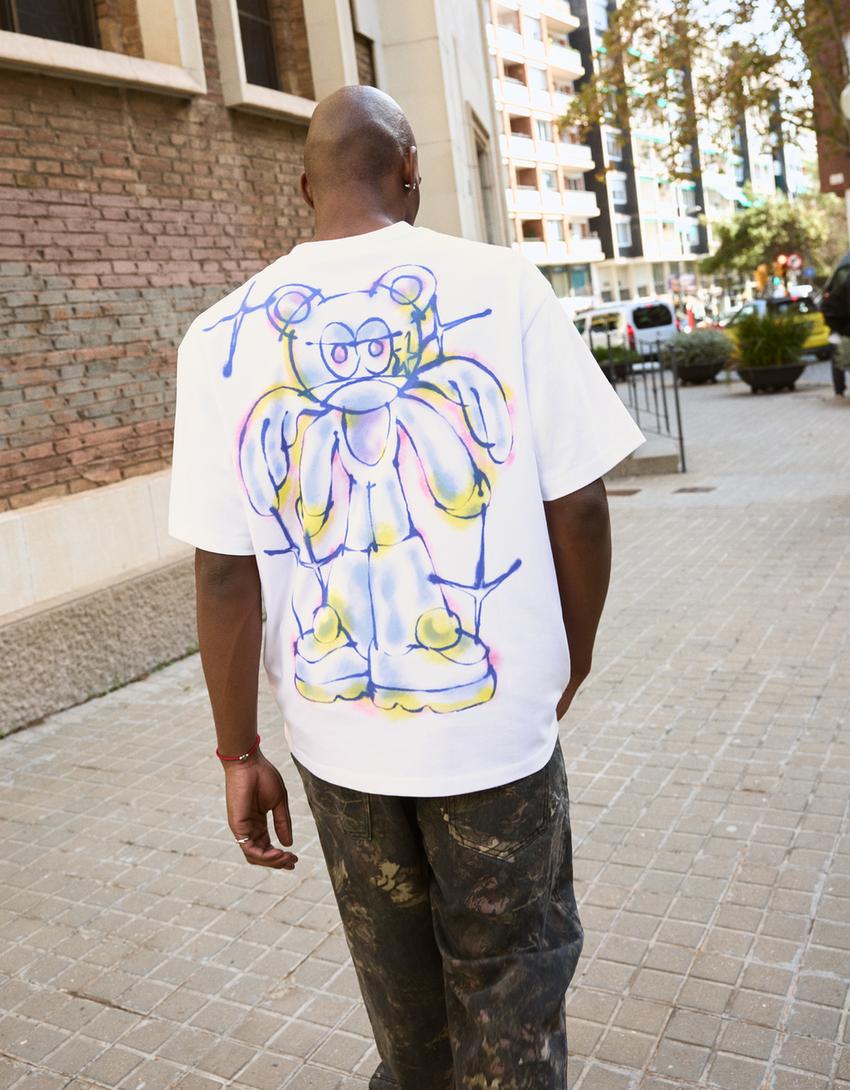 Kamiseta mahuka motza print-Zuria