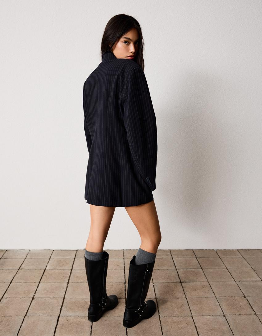 Blazer with side button-Navy