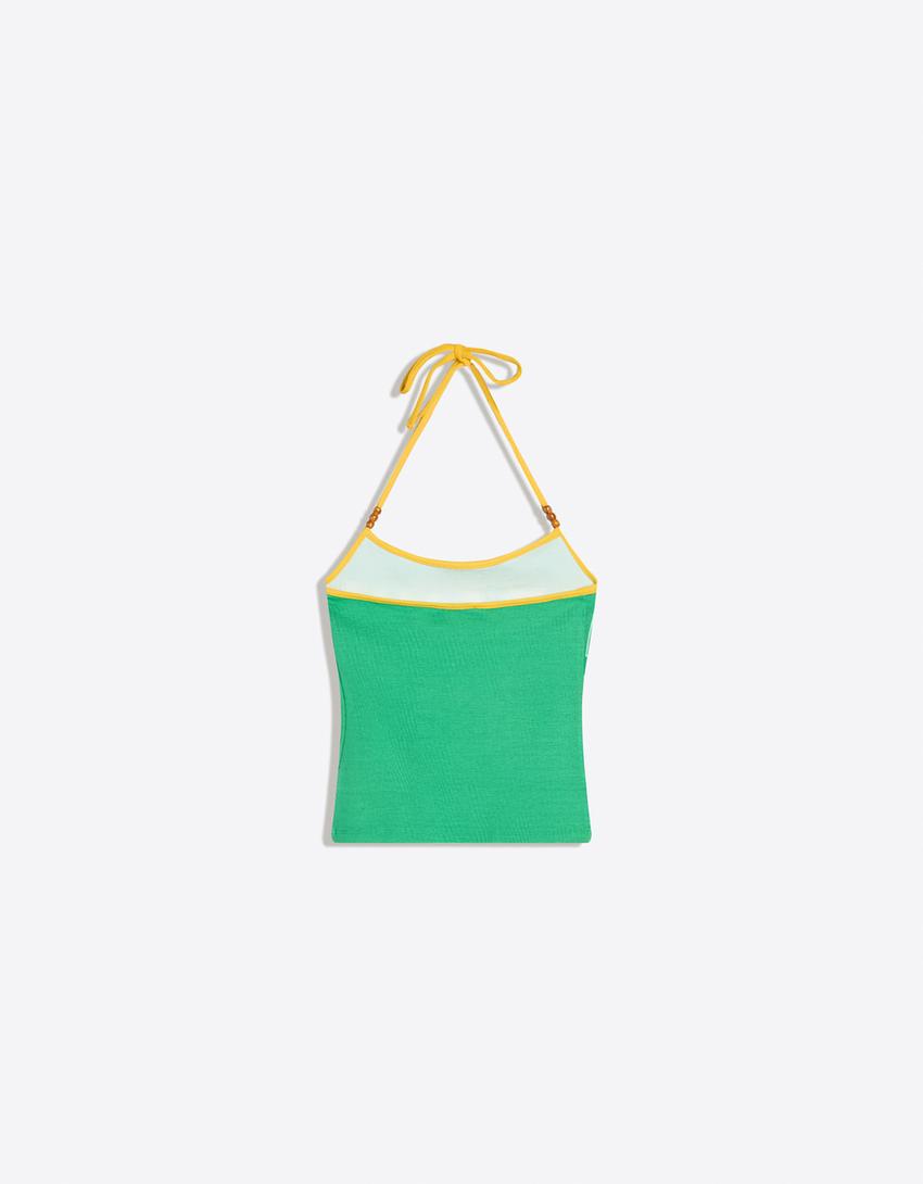 Top halter estampado-Verde