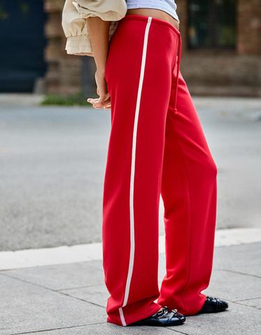 Side-stripe joggers — Red 4