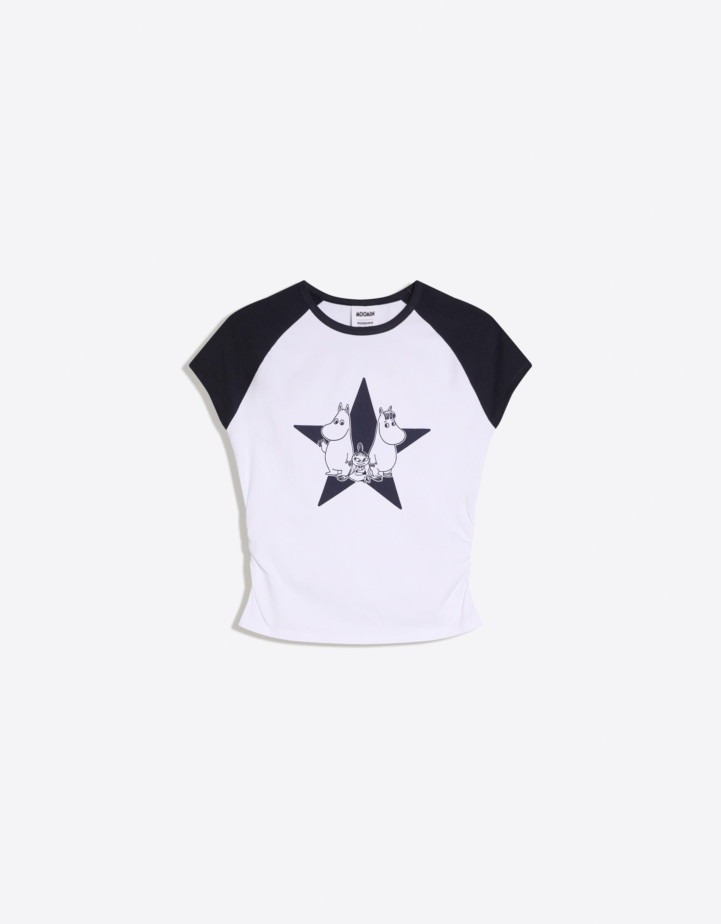 Camiseta Moomin Manga Corta Print Mujer L Blanco Roto