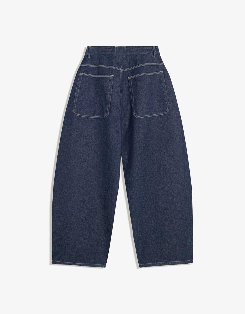 Barrel jeans-Navy-4