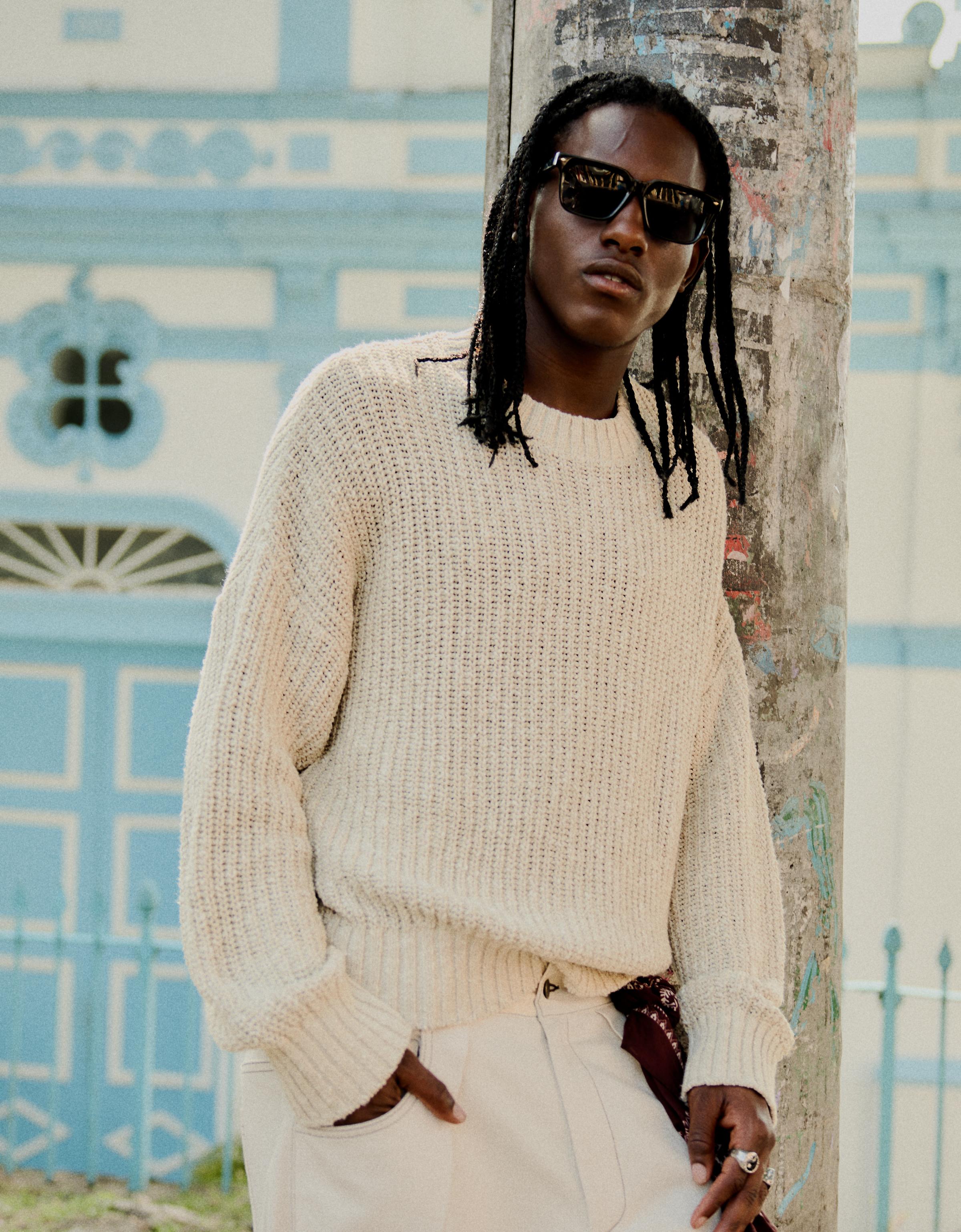 Bisiklet yaka crop kazak