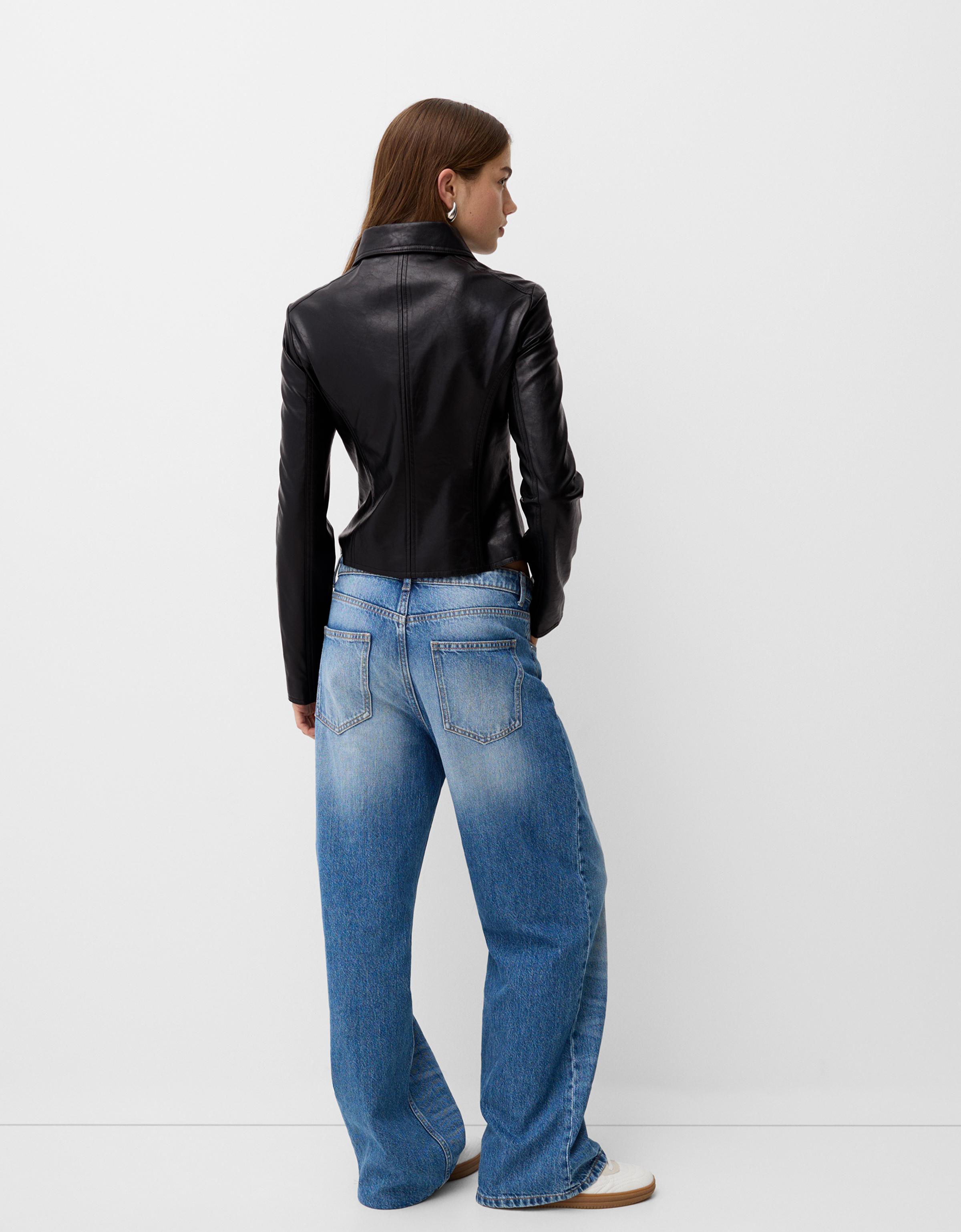 Faux leather jacket Women Bershka