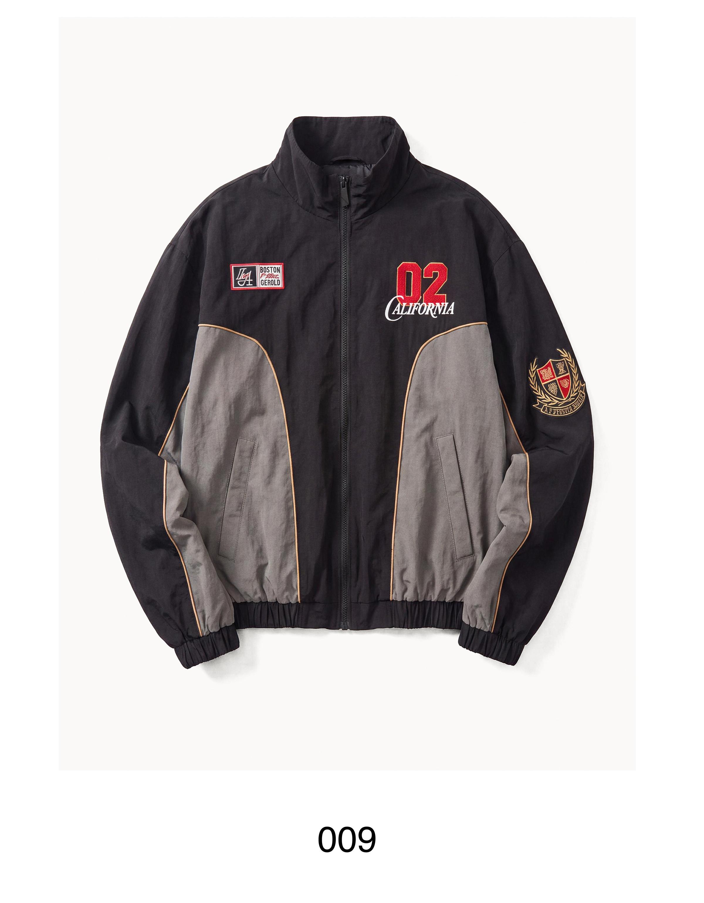 Printed zip-up jacket — Black
