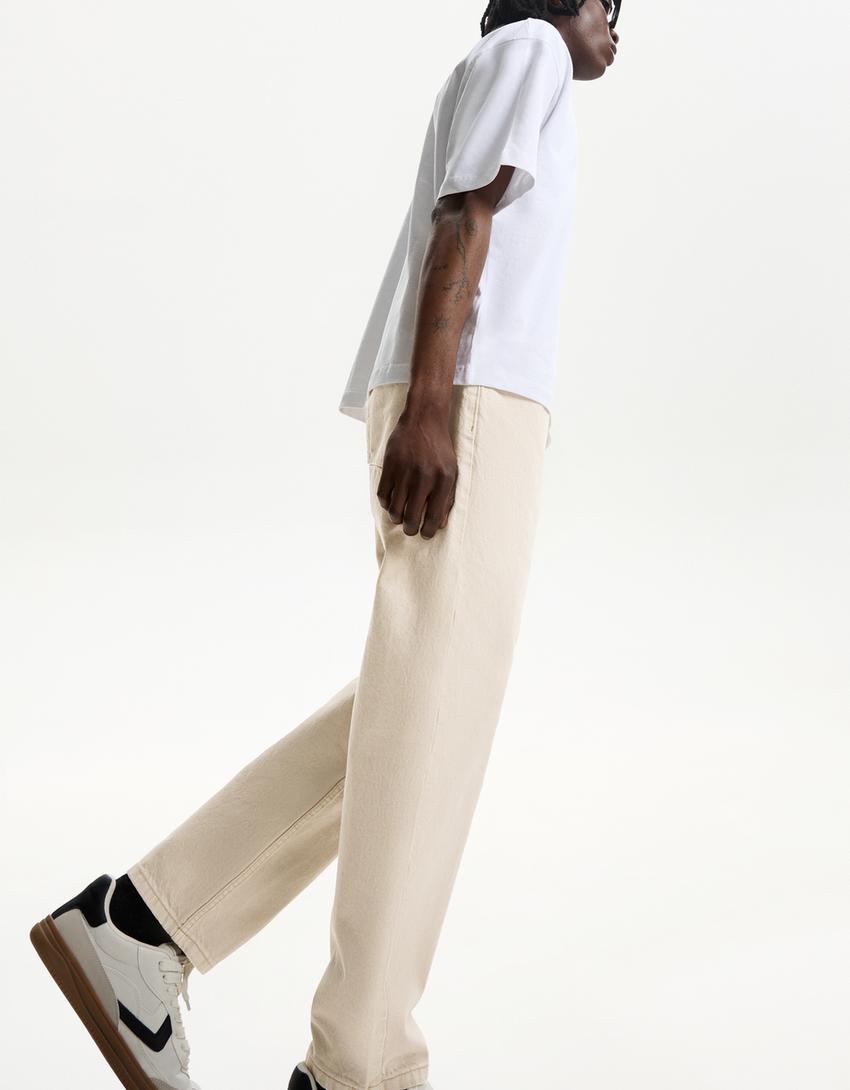 Straight fit jeans-Camel-2